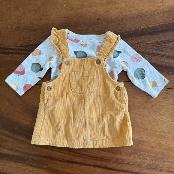 Carter’s Corduroy Overall Dress with Fruit Designs  Top size 3M - Picture 1 of 5